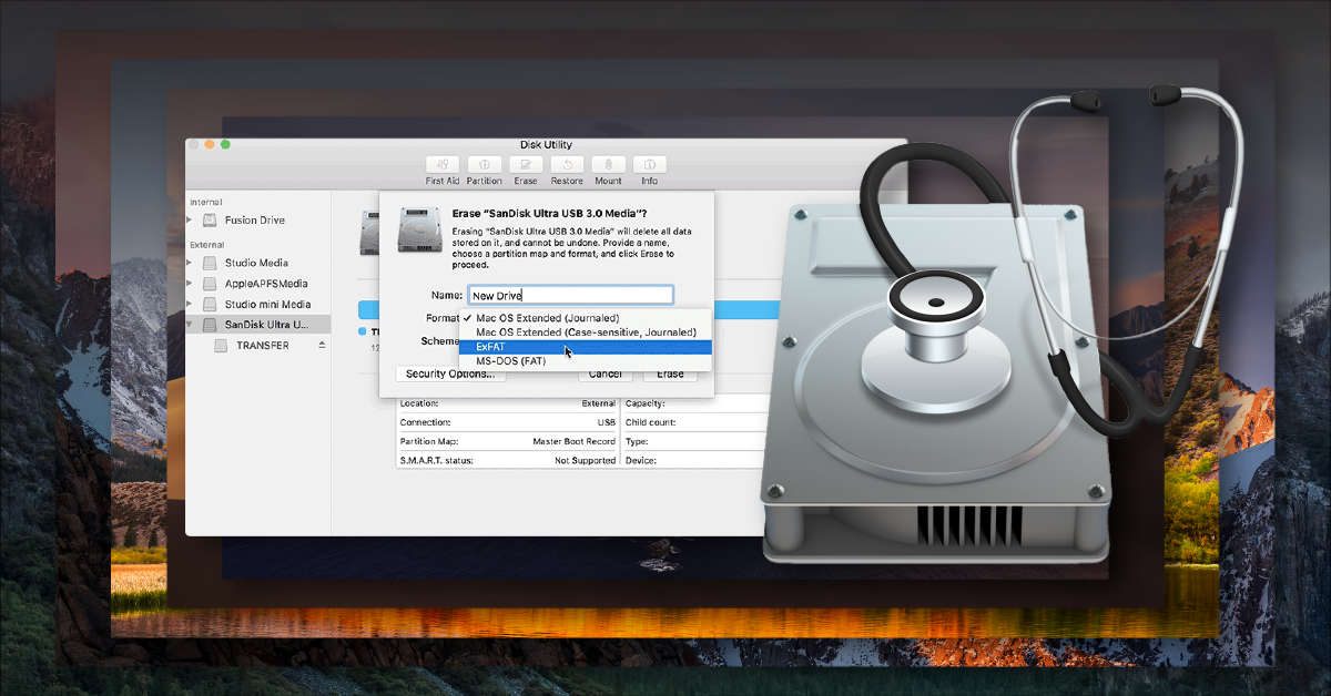 use windows to convert drive for mac